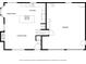 Floor plan of the lower level displaying kitchen, dining area, living room, stairs, and a two-car garage at 21 Collins Dr, Douglasville, GA 30134