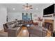 Cozy living room featuring hardwood floors, fireplace, and neutral paint at 21 Collins Dr, Douglasville, GA 30134