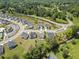 A scenic aerial of new homes on spacious lots, surrounded by mature trees and green spaces at 3525 Brynhurst Dr, Cumming, GA 30028
