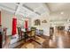 Elegant dining room with hardwood floors, coffered ceilings, and stylish decor at 2212 Nichols Valley Drive, Dacula, GA 30019