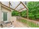 Deck area featuring a sunshade and outdoor seating with a view of the trees at 3982 Ivory Gables Pl, Buford, GA 30519