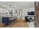 Modern kitchen with a center island, stainless steel appliances, and hardwood flooring at 94 Glenn Se St, Atlanta, GA 30312