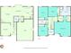 Detailed floor plan showcasing the layout of a two-story house with bedrooms, bathrooms, and living spaces at 47 Whitley Ct, Dallas, GA 30157