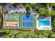 Aerial view of neighborhood amenities including swimming pool, tennis courts, playground and basketball court at 5661 Fairwood Nw Dr, Acworth, GA 30101