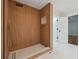 Featuring a stylish tiled shower with rain shower head and stone tile flooring at 3343 Mooring Dr, Powder Springs, GA 30127