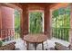 Brick patio with cast iron table and chairs overlooking lush greenery at 3863 Streamside Se Dr, Marietta, GA 30067