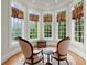 Window nook features five windows, two comfortable armchairs and a decorative rug on the hardwood floor at 3863 Streamside Se Dr, Marietta, GA 30067