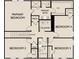 Second floor floor plan features four bedrooms, two baths, including main suite with walk-in closets, plus laundry at 2101 Boxwood Circle Se, Conyers, GA 30094