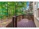 Wooden deck with railing overlooking lush greenery at 4876 Sara Creek Way, Sugar Hill, GA 30518