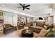 Open basement living room with kitchen access, offering a cozy retreat at 4823 Layfield Dr, Atlanta, GA 30338