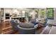 Open living space with kitchen and dining areas, perfect for entertaining at 4823 Layfield Dr, Dunwoody, GA 30338