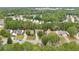 An aerial shot showing a residential neighborhood with tree-lined streets and well-maintained homes at 3060 Baymount Dr, Lawrenceville, GA 30043