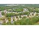 Expansive aerial view of a residential neighborhood surrounded by lush greenery and mature trees at 3060 Baymount Dr, Lawrenceville, GA 30043