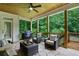 Outdoor living space featuring a grill, seating, and wooded views at 4383 Capstone Ne Ct, Roswell, GA 30075