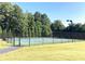 Fenced-in community tennis courts surrounded by trees and lights, providing a perfect venue for sports and recreation at 270 Annelise Park Dr, Fayetteville, GA 30214