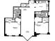 The black and white floor plan displays a two bedroom unit, including living, dining, and kitchen areas at 2870 Pharr Court South Nw # 901, Atlanta, GA 30305