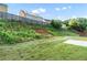 A large backyard is mostly lawn, and overlooks a wooded area at 971 Reap Lane, Lawrenceville, GA 30043