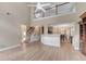 Open-concept living room with fireplace and hardwood floors at 971 Reap Lane, Lawrenceville, GA 30043