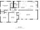 Detailed floor plan showing the layout of a one-story home, including bedrooms, bathrooms, kitchen, and living areas at 261 Demetra Se Dr, Mableton, GA 30126