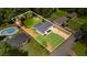 Aerial view of the property, showcasing the home, backyard, pool and surrounding neighborhood at 283 Norton Se Cir, Smyrna, GA 30082