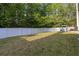 Backyard with manicured lawn and white fence at 6252 Selborn Sw Dr, Atlanta, GA 30331