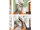 Before and after renovation of a bright foyer featuring hardwood floors and staircase at 668 Peeples Sw St, Atlanta, GA 30310