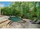 Tranquil backyard oasis with a pool, lounge chairs, and lush landscaping at 120 Burford Holw, Alpharetta, GA 30022