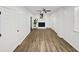 Inviting living room with a cozy fireplace and stylish hardwood flooring at 2896 Toney Dr, Decatur, GA 30032
