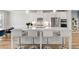 Elegant kitchen featuring an island with seating, stainless steel appliances, and white cabinetry at 3982 Carver Cir, Doraville, GA 30360