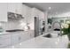Modern kitchen with stainless steel appliances, white cabinets, quartz countertops, and backsplash at 3982 Carver Cir, Doraville, GA 30360