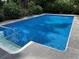 Inviting in-ground pool with a refreshing blue hue, featuring a clean, modern design and easy-access steps at 4649 Equestrian Way, Atlanta, GA 30338