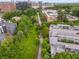 Aerial view showcasing the community, surrounding landscape, and its proximity to nearby buildings and green spaces at 821 Ralph Mcgill Ne Blvd # 2113, Atlanta, GA 30306