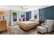 Primary bedroom showcases a wood bed frame, gray walls, and a pair of windows at 2647 Forrest Nw Ave, Atlanta, GA 30318