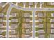 Aerial view showing the roofs of homes, yards, neighborhood streets, and proximity to other homes at 3828 Ramsay Pass, Loganville, GA 30052