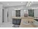 Bright bathroom with double sinks, updated cabinets, and a modern shower at 3067 Nuptial Ln, Lawrenceville, GA 30044