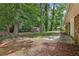 Large grassy backyard with trees and a concrete patio at 4074 Idlevale Dr, Tucker, GA 30084