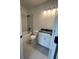 This bathroom features modern fixtures, tile and a tub and shower combo at 222 Silvercrest Dr, Acworth, GA 30101