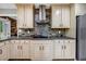 Kitchen featuring granite countertops, stainless steel appliances, and tile backsplash at 3232 Watson Mill Dr, Loganville, GA 30052