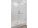 Modern bathroom featuring an all glass shower with white subway tile and brushed metal hardware at 371 Grant Se Cir # 1823, Atlanta, GA 30315