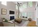 Spacious living room with tall windows, fireplace, and hardwood floors at 1382 Benbrooke Nw Ln, Acworth, GA 30101