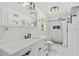 Bright bathroom featuring a tile shower, modern fixtures, and stylish vanity at 61 Sherwood Se Ln, Marietta, GA 30067