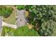 Aerial view of the backyard, deck, and surrounding mature trees that provides privacy and shade at 305 Montevallo Dr, Atlanta, GA 30342