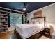 Inviting bedroom featuring built-in bookshelves, a comfortable bed, and soft lighting, perfect for a relaxing space at 305 Montevallo Dr, Atlanta, GA 30342