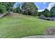 This backyard boasts a lush green lawn with mature trees, providing a serene and private outdoor space at 2678 Adair Trl, Dacula, GA 30019