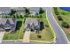 Aerial view of a home with a well-manicured lawn and a yellow property outline at 7575 Old Camp Lndg, Cumming, GA 30040