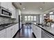 Open concept kitchen and dining area with modern appliances and stylish decor creates a seamless living space at 7575 Old Camp Lndg, Cumming, GA 30040