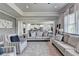 Comfortable living room with an open view to the kitchen and dining area at 7575 Old Camp Lndg, Cumming, GA 30040