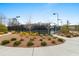 Landscaped grounds surrounding a fenced tennis court at 7575 Old Camp Lndg, Cumming, GA 30040
