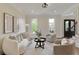 Bright living room featuring a white sofa, accent chairs, and lots of natural light at 818 Forest Path Ln, Alpharetta, GA 30022