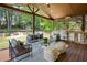 Inviting covered patio with an outdoor kitchen and comfortable seating area overlooking the backyard at 818 Forest Path Ln, Alpharetta, GA 30022